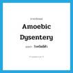 amoebic dysentery แปลว่า?, คำศัพท์ภาษาอังกฤษ amoebic dysentery แปลว่า โรคบิดมีตัว ประเภท N หมวด N