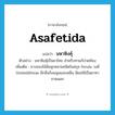 asafetida แปลว่า?, คำศัพท์ภาษาอังกฤษ asafetida แปลว่า มหาหิงคุ์ ประเภท N ตัวอย่าง มหาหิงคุ์เป็นยาไทย สำหรับทาแก้ปวดท้อง เพิ่มเติม ยางของไม้ล้มลุกหลายชนิดในสกุล Ferula วงศ์ Umbelliferae มีกลิ่นร้อนฉุนและเหม็น นิยมใช้เป็นยาทาภายนอก หมวด N