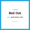 bed out แปลว่า?, คำศัพท์ภาษาอังกฤษ bed out แปลว่า ปลูกพืช (ต้นอ่อน) ลงดิน ประเภท PHRV หมวด PHRV