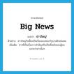 big news แปลว่า?, คำศัพท์ภาษาอังกฤษ big news แปลว่า ข่าวใหญ่ ประเภท N ตัวอย่าง ข่าวใหญ่วันนี้คงเป็นเรื่องของคณะรัฐบาลอีกเช่นเคย เพิ่มเติม ข่าวที่เป็นเรื่องราวสำคัญหรือเป็นที่สนใจของผู้คนมากกว่าข่าวอื่นๆ หมวด N