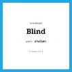 blind แปลว่า?, คำศัพท์ภาษาอังกฤษ blind แปลว่า ม่านบังตา ประเภท N หมวด N