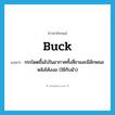 buck แปลว่า?, คำศัพท์ภาษาอังกฤษ buck แปลว่า กระโดดขึ้นไปในอากาศทั้งสี่ขาและมีลักษณะหลังโค้งงอ (ใช้กับม้า) ประเภท VI หมวด VI