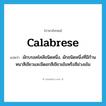 Calabrese แปลว่า?, คำศัพท์ภาษาอังกฤษ Calabrese แปลว่า ผักบรอคโคลีชนิดหนึ่ง, ผักชนิดหนึ่งที่มีก้านหนาสีเขียวและมีดอกสีเขียวเข้มหรือสีม่วงเข้ม ประเภท N หมวด N