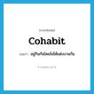 cohabit แปลว่า?, คำศัพท์ภาษาอังกฤษ cohabit แปลว่า อยู่กินกันโดยไม่ได้แต่งงานกัน ประเภท VI หมวด VI