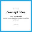 concept idea แปลว่า?, คำศัพท์ภาษาอังกฤษ concept idea แปลว่า กรอบความคิด ประเภท N ตัวอย่าง กรอบความคิดของทิศทางการพัฒนาประเทศเป็นไปอย่างก้าวหน้า หมวด N