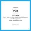 ตัดขาด ภาษาอังกฤษ?, คำศัพท์ภาษาอังกฤษ ตัดขาด แปลว่า cut ประเภท V ตัวอย่าง โลหะกระจกเศษแก้วตัดผ่านผิวหนังมักมีเลือดออกมากเพราะเส้นเลือดถูกตัดขาด เพิ่มเติม ตัดให้ขาดออกจากกัน หมวด V