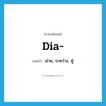 dia- แปลว่า?, คำศัพท์ภาษาอังกฤษ dia- แปลว่า ผ่าน, ระหว่าง, คู่ ประเภท PRF หมวด PRF