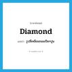 diamond แปลว่า?, คำศัพท์ภาษาอังกฤษ diamond แปลว่า รูปสี่เหลี่ยมขนมเปียกปูน ประเภท N หมวด N