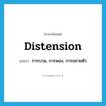 distension แปลว่า?, คำศัพท์ภาษาอังกฤษ distension แปลว่า การบวม, การพอง, การขยายตัว ประเภท N หมวด N