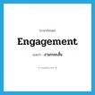 engagement แปลว่า?, คำศัพท์ภาษาอังกฤษ engagement แปลว่า งานระยะสั้น ประเภท N หมวด N