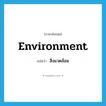 สิ่งแวดล้อม ภาษาอังกฤษ?, คำศัพท์ภาษาอังกฤษ สิ่งแวดล้อม แปลว่า environment ประเภท N หมวด N