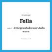 fella แปลว่า?, คำศัพท์ภาษาอังกฤษ fella แปลว่า คำเรียกผู้ชายหรือเด็กชายอย่างไม่เป็นทางการ ประเภท N หมวด N