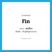 fin แปลว่า?, คำศัพท์ภาษาอังกฤษ fin แปลว่า ตะเกียบ ประเภท N เพิ่มเติม ครีบคู่ที่อยู่ตรงอกปลา หมวด N