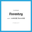 forestry แปลว่า?, คำศัพท์ภาษาอังกฤษ forestry แปลว่า การทำป่าไม้, วิชาการป่าไม้ ประเภท N หมวด N