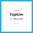 fugitive แปลว่า?, คำศัพท์ภาษาอังกฤษ fugitive แปลว่า ซึ่งมีระยะเวลาสั้นๆ ประเภท ADJ หมวด ADJ