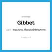 gibbet แปลว่า?, คำศัพท์ภาษาอังกฤษ gibbet แปลว่า ตะแลงแกรง, ที่แขวนคอนักโทษประหาร ประเภท N หมวด N