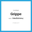 grippe แปลว่า?, คำศัพท์ภาษาอังกฤษ grippe แปลว่า ซึ่งติดเชื้อไข้หวัดใหญ่ ประเภท ADJ หมวด ADJ