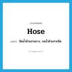 hose แปลว่า?, คำศัพท์ภาษาอังกฤษ hose แปลว่า ฉีดน้ำด้วยสายยาง, รดน้ำด้วยสายฉีด ประเภท VT หมวด VT