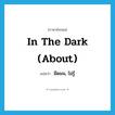 in the dark (about) แปลว่า?, คำศัพท์ภาษาอังกฤษ in the dark (about) แปลว่า มืดมน, ไม่รู้ ประเภท IDM หมวด IDM