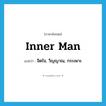 inner man แปลว่า?, คำศัพท์ภาษาอังกฤษ inner man แปลว่า จิตใจ, วิญญาณ, กระเพาะ ประเภท N หมวด N