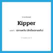 kipper แปลว่า?, คำศัพท์ภาษาอังกฤษ kipper แปลว่า ปลารมควัน (มักเป็นปลาเฮอริง) ประเภท N หมวด N