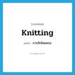 knitting แปลว่า?, คำศัพท์ภาษาอังกฤษ knitting แปลว่า การถักไหมพรม ประเภท N หมวด N