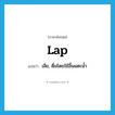 lap แปลว่า?, คำศัพท์ภาษาอังกฤษ lap แปลว่า เลีย, ดื่มโดยใช้ลิ้นแตะน้ำ ประเภท VT หมวด VT