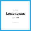 lemongrass แปลว่า?, คำศัพท์ภาษาอังกฤษ lemongrass แปลว่า ตะไคร้ ประเภท N หมวด N