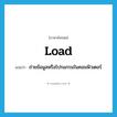 load แปลว่า?, คำศัพท์ภาษาอังกฤษ load แปลว่า ถ่ายข้อมูลหรือโปรแกรมในคอมพิวเตอร์ ประเภท VT หมวด VT