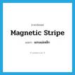 magnetic stripe แปลว่า?, คำศัพท์ภาษาอังกฤษ magnetic stripe แปลว่า แถบแม่เหล็ก ประเภท N หมวด N