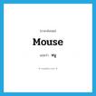 หนู ภาษาอังกฤษ?, คำศัพท์ภาษาอังกฤษ หนู แปลว่า mouse ประเภท N หมวด N