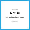 mouse แปลว่า?, คำศัพท์ภาษาอังกฤษ mouse แปลว่า คนขี้ขลาด (คำดูถูก), คนตาขาว ประเภท N หมวด N