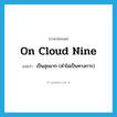 on cloud nine แปลว่า?, คำศัพท์ภาษาอังกฤษ on cloud nine แปลว่า เป็นสุขมาก (คำไม่เป็นทางการ) ประเภท IDM หมวด IDM