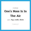 one&#39;s nose is in the air แปลว่า?, คำศัพท์ภาษาอังกฤษ one&#39;s nose is in the air แปลว่า หัวสูง, อวดหยิ่ง, หยิ่งยโส ประเภท IDM หมวด IDM