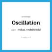 oscillation แปลว่า?, คำศัพท์ภาษาอังกฤษ oscillation แปลว่า การลังเล, การตัดสินใจไม่ได้ ประเภท N หมวด N