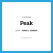 peak แปลว่า?, คำศัพท์ภาษาอังกฤษ peak แปลว่า ยอดเขา, ยอดดอย ประเภท N หมวด N