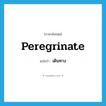 เดินทาง ภาษาอังกฤษ?, คำศัพท์ภาษาอังกฤษ เดินทาง แปลว่า peregrinate ประเภท VI หมวด VI