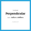 perpendicular แปลว่า?, คำศัพท์ภาษาอังกฤษ perpendicular แปลว่า เส้นตั้งฉาก, เส้นที่ตั้งตรง ประเภท N หมวด N