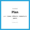 plan แปลว่า?, คำศัพท์ภาษาอังกฤษ plan แปลว่า วางแผน, วางโครงการ, วางแผนงาน, กะแผนการ ประเภท VT หมวด VT