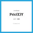 pric(e)y แปลว่า?, คำศัพท์ภาษาอังกฤษ pric(e)y แปลว่า แพง ประเภท SL หมวด SL