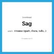 sag แปลว่า?, คำศัพท์ภาษาอังกฤษ sag แปลว่า การลดลง (คุณค่า, จำนวน, ระดับ,...) ประเภท N หมวด N