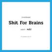 คนโง่ ภาษาอังกฤษ?, คำศัพท์ภาษาอังกฤษ คนโง่ แปลว่า shit for brains ประเภท SL หมวด SL