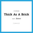 thick as a brick แปลว่า?, คำศัพท์ภาษาอังกฤษ thick as a brick แปลว่า งี่เง่ามาก ประเภท SL หมวด SL