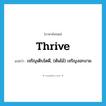 thrive แปลว่า?, คำศัพท์ภาษาอังกฤษ thrive แปลว่า เจริญเติบโตดี, (ต้นไม้) เจริญงอกงาม ประเภท VI หมวด VI