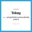 Tokay แปลว่า?, คำศัพท์ภาษาอังกฤษ Tokay แปลว่า เหล้าองุ่นทำในเมืองทางตะวันออกเฉียงเหนือของฮังการี ประเภท N หมวด N