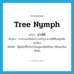 tree nymph แปลว่า?, คำศัพท์ภาษาอังกฤษ tree nymph แปลว่า นางไม้ ประเภท N ตัวอย่าง ชาวบ้านแห่กันไปกราบไหว้บูชานางไม้ที่สิงอยู่ในต้นตะเคียน เพิ่มเติม ผีผู้หญิงที่ถือกันว่าสิงอยู่ตามต้นไม้ใหญ่ มีต้นตะเคียนเป็นต้น หมวด N