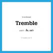 tremble แปลว่า?, คำศัพท์ภาษาอังกฤษ tremble แปลว่า สั่น, เขย่า ประเภท VI หมวด VI