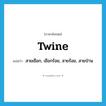 twine แปลว่า?, คำศัพท์ภาษาอังกฤษ twine แปลว่า สายเชือก, เชือกร้อย, สายร้อย, สายป่าน ประเภท N หมวด N