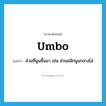 umbo แปลว่า?, คำศัพท์ภาษาอังกฤษ umbo แปลว่า ส่วนที่นูนขึ้นมา เช่น ส่วนสลักนูนกลางโล่ ประเภท N หมวด N