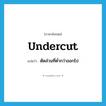 undercut แปลว่า?, คำศัพท์ภาษาอังกฤษ undercut แปลว่า ตัดส่วนที่ต่ำกว่าออกไป ประเภท VT หมวด VT